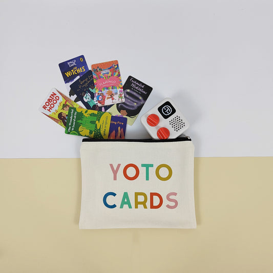 A zipped pouch for storing yoto player and cards