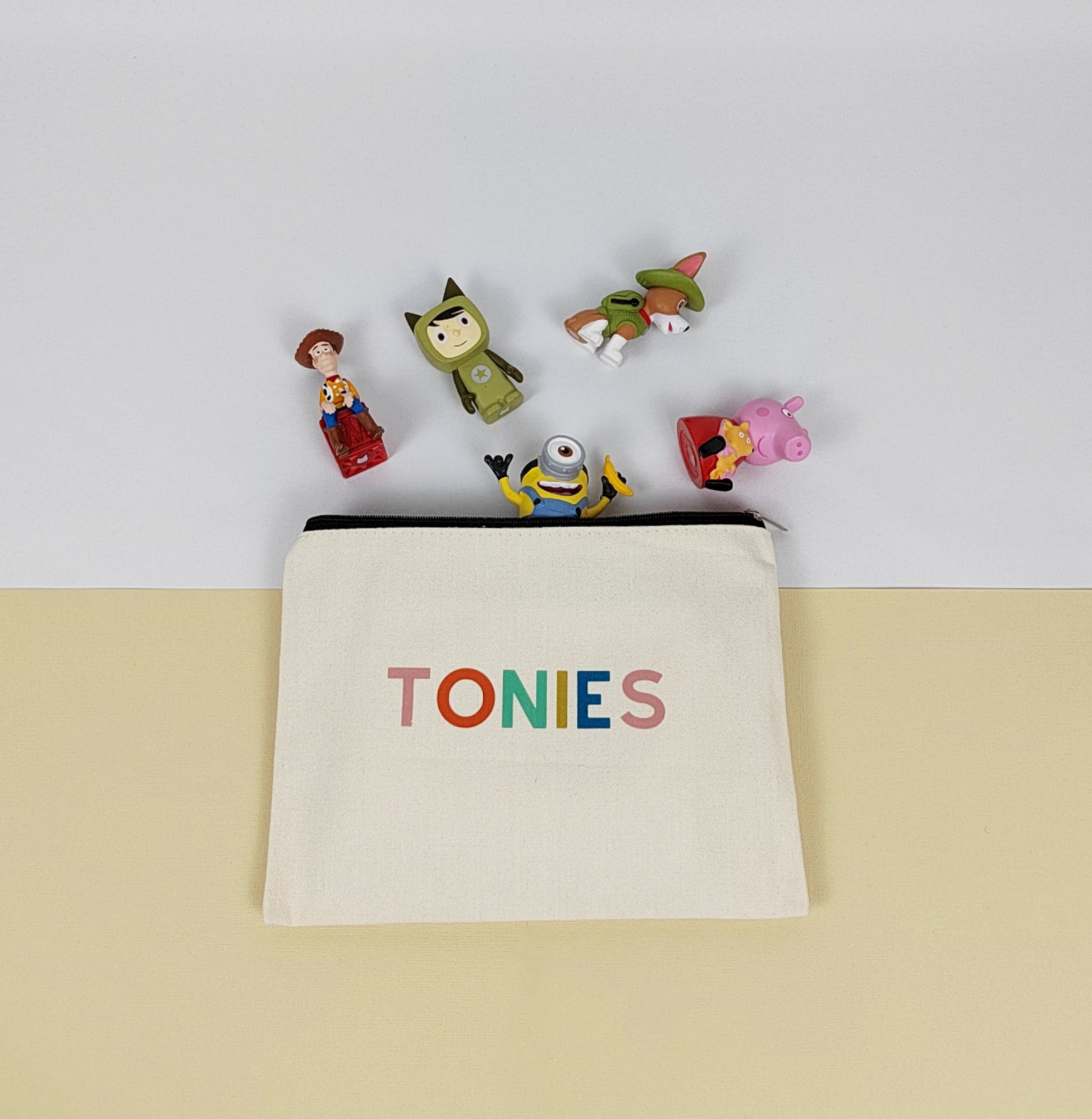 Zipped pouch for tonies box characters